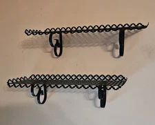 Vintage Black Cutwork Metal Decorative Wall Shelves / MCM 1950/60's SET OF 2