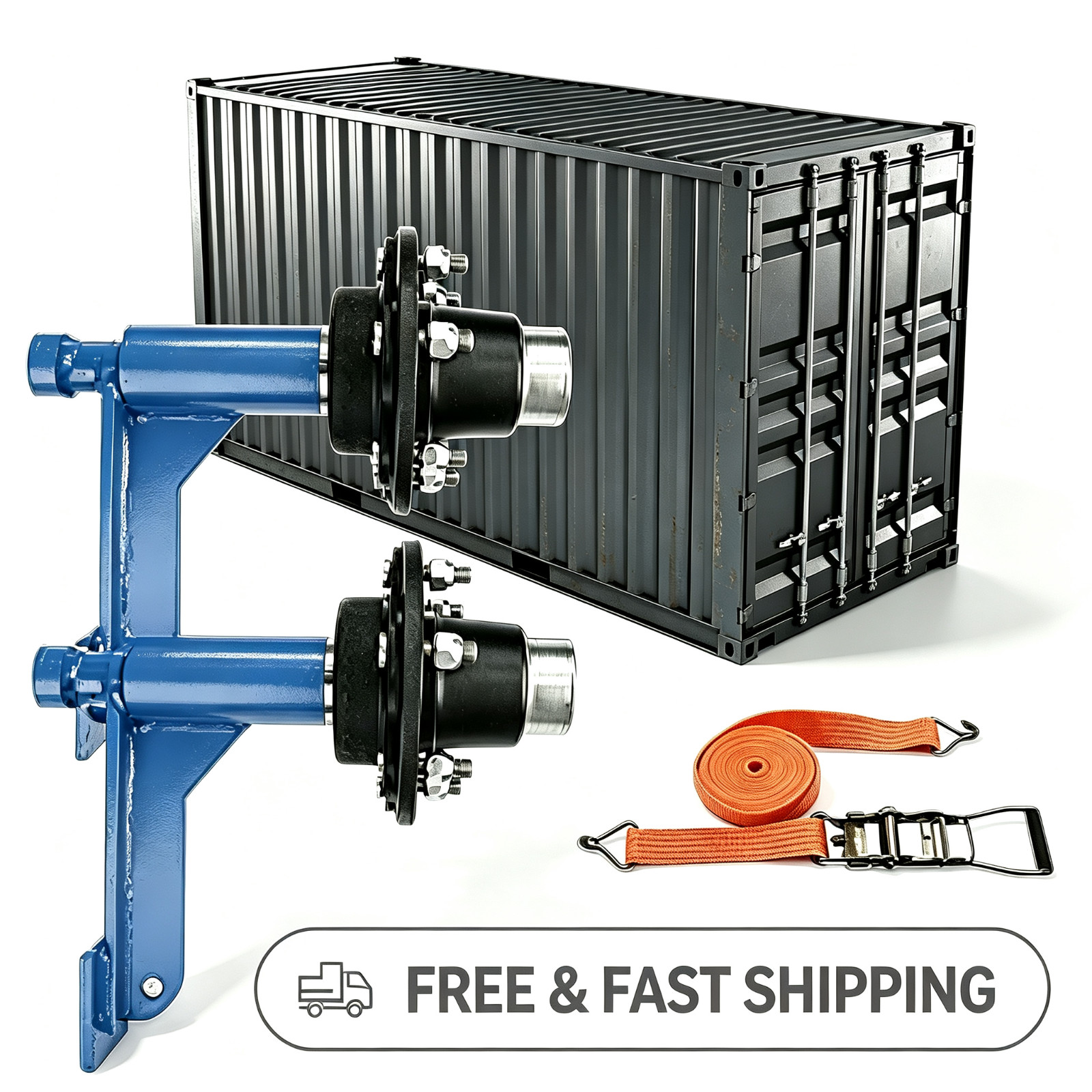 2-Pack Shipping Container Wheels Kit 8800lb 6x5.5 Lug for 20/40ft Containers