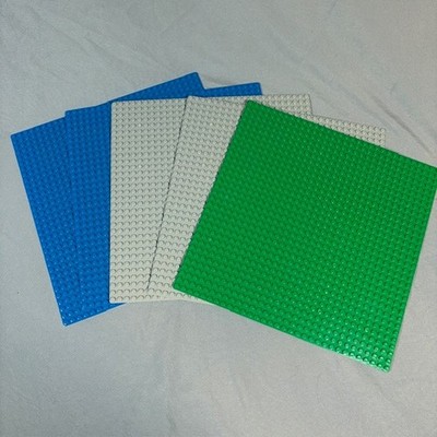 Make-In Blocks Building Block Base Plates (Green, Blue & Gray) Lot of 5