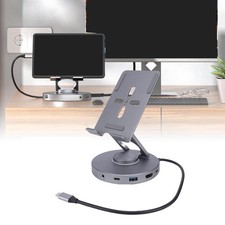 10 in 1 USB C Tablet Docking Station Rotatable Tablet Stand with USB C Hub 4K AD