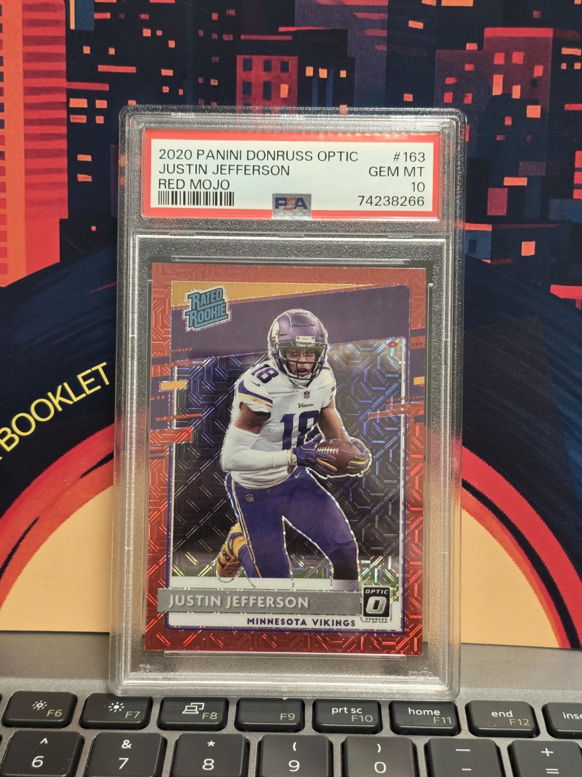 2020 Donruss Optic Red Mojo #263 Justin Jefferson Rookie PSA 10 GEM MINT LOW POP