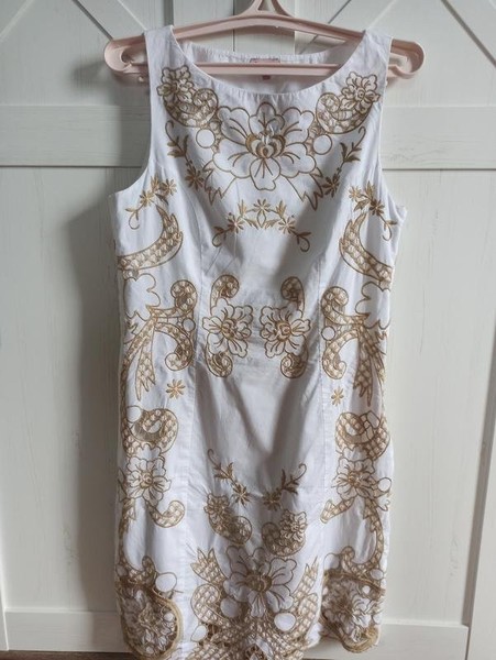 Women Phase Eight Dress White Cotton 38 / M / 46 #CCRX