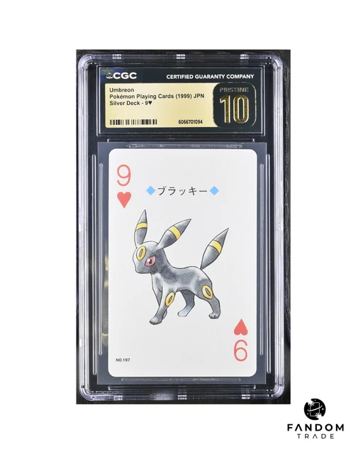 CGC 10 PRISTINE Umbreon 9 of Hearts Pokemon Poker Playing Card POP 9 Silver Deck
