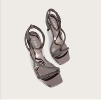 Carvela Kurt Geiger Grey Crystal Embellished Heels Size 5 RRP £59 Brand New 