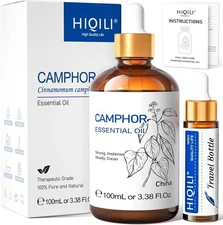 HIQILI 100ML Camphor Essential Oil Pure, 100% 3.38 Fl Oz (Pack of 1) 