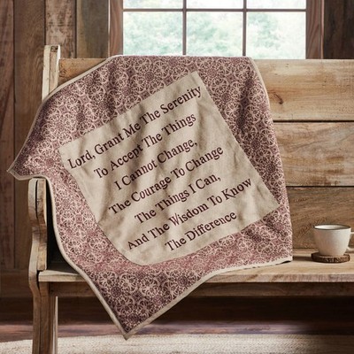 Custom House Burgundy Tan Jacquard Quilted Lap Throw