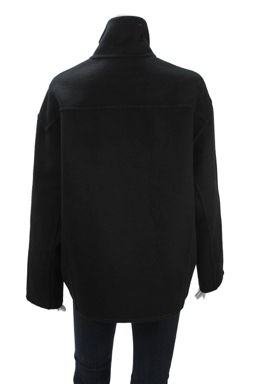 Zara Basic Womens Black Solid Polyester Blend But… - image 8