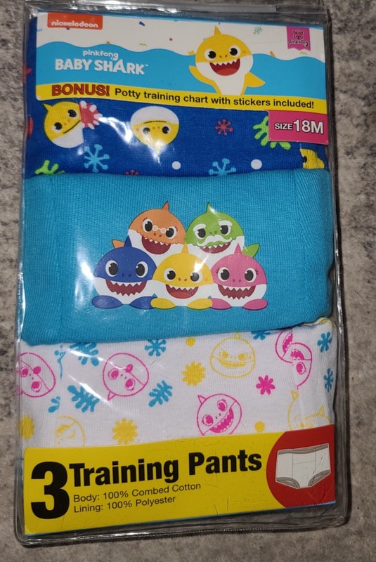 Handcraft  Toddler Baby Shark Potty Training Pants size 18 months NWOT