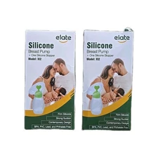 Lot of 2 Elate Manual Breast Pump for Breastfeeding Silicone Milk Collector 