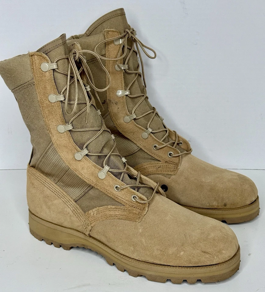 Botas de combate vintage Wellco RO-Search deserto camurça bronzeada militar masculina tamanho 10R - Imagem 2 de 4