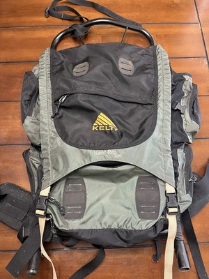 Kelty Yukon Reg. 3200 Hiking Backpack Black Gray & Sage Green External Frame