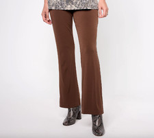 Susan Graver Modern Reg Liquid Knit Ava Boot-Cut Pants , Chocolate Sz 4X a618811