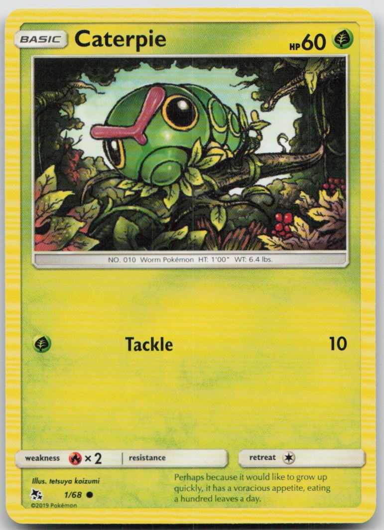 Caterpie 1/68 Hidden Fates Common Pokemon MP