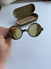 RARE..ANTIQUE FOLDABLE STEAM PUNK SAFETY GLASSES W/GLASS Lenses