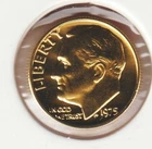 24k Gold Plate Rare Old US 1975 Liberty Roosevelt Dime Collector Collection Coin