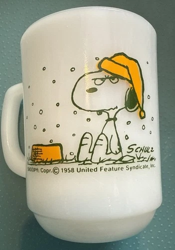 Vintage Snoopy Fire King Coffee Mug, Anchor Hocking, Schulz, 1958, French Toast