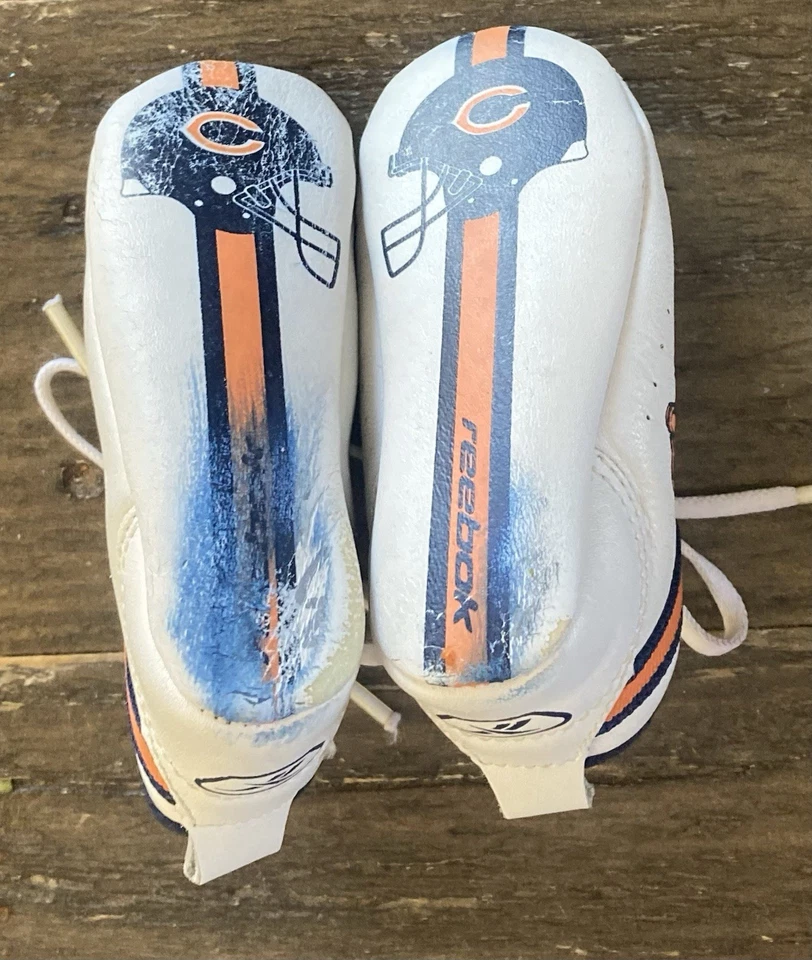 Zapatos de bebé Chicago Bears NFL Reebok talla 2 color blanco ¡limpios en excelente estado! Foto 4 de 4
