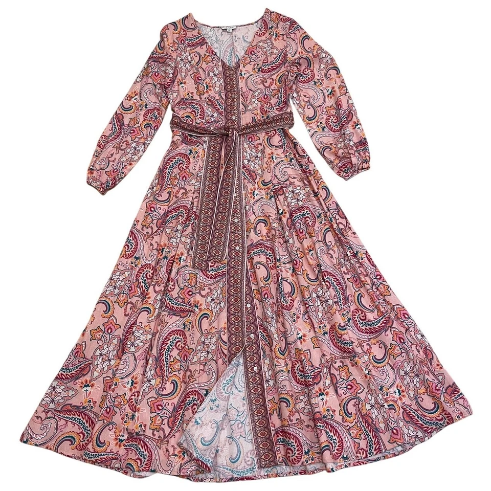 Maxi Vestido de Lino 6 | Boho Rosa Cottagecore Zimmermann-Vibes Foto 2 de 4