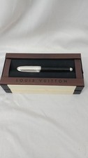 Louis Vuitton Doc CUIR BLACK LEATHER and Platinum Cap Rollerball Pen
