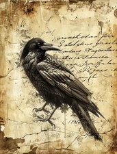 The Raven #1| A4 Mulberry Rice Paper | Paper for Decoupage