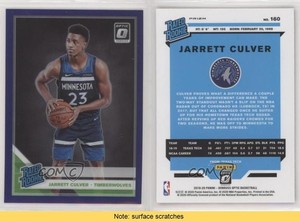 2019-20 Panini Donruss Optic Rated Purple Prizm Jarrett Culver #160 Rookie RC