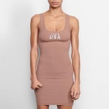 SKIMS Soft Lounge Rib Tank Dress Team USA Sienna Medium