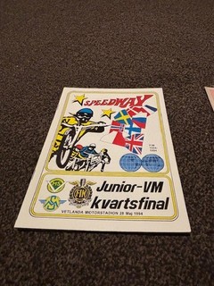 VETLANDA SWEDEN JUNIOR WORLD CHAMPS 1/4 FINAL SPEEDWAY PROGRAMME 28/5/1994