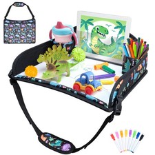 Kids Travel Tray for Toddler Carseat, Road Trip Activities Essentials for Tod...
