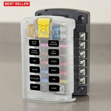 Fuse Block 12 Circuit ST Blade Cover Included 100Amp 32 V Marine Boat Electrical