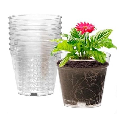 Nurture a Variety 8er Pack transparente Gärtnertöpfe mit Drainagelöchern
