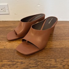 REFORMATION Lou Lou Block Heel Mule In Brown Size 7 NWOB