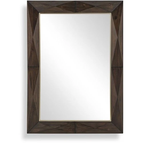 Uttermost 08285 Diamond In The Rough Wall Mirror Dark Walnut Stain and Brass - Picture 1 of 6