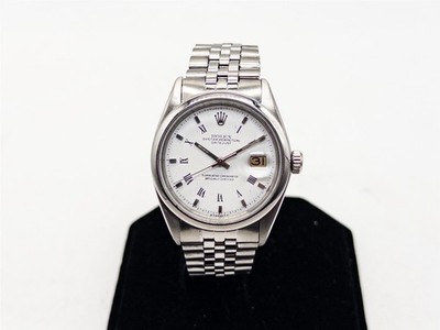 Estate $12,000 ROLEX DATEJUST WHITE DIAL SS Mens 36mm Watch SERVICED