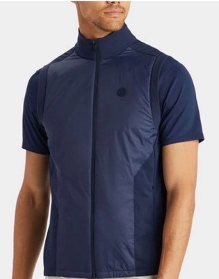 G/Fore Full Zip Repeller Vest Mens M Navy Blue TWLT Golf G4MA23O49O Stretch New