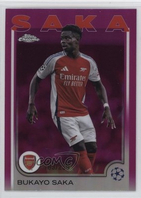 2024 Topps Chrome UEFA Club Competitions Pink Refractor 183/250 Bukayo Saka 13bp