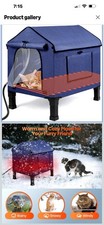 Heated Cat House for Outside, Waterproof Outdoor Cat Shelter with Thermostatic