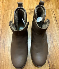 UGG Women s Brown Leather Shearling Lined Ank...