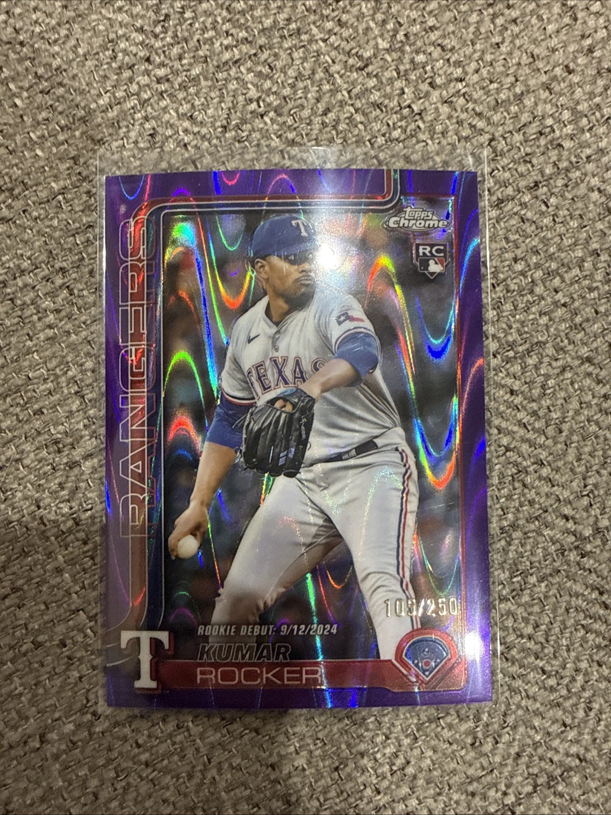 2025 Topps Chrome - Kumar Rocker #73 Purple Raywave Refractor /250 (RC)