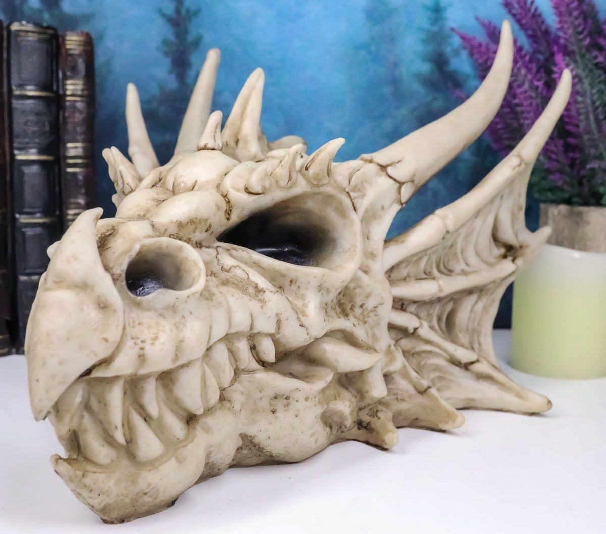 Fantasy Grendel Dragon Head Skull Skeleton Realistic Fossil