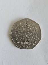 1998 European Union Economic Community Stars 50 Fifty Pence Coin Circulated - Available on eBay