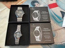 Armbanduhren Set eine Herren und eine Damen Uhr aus Edelstahl