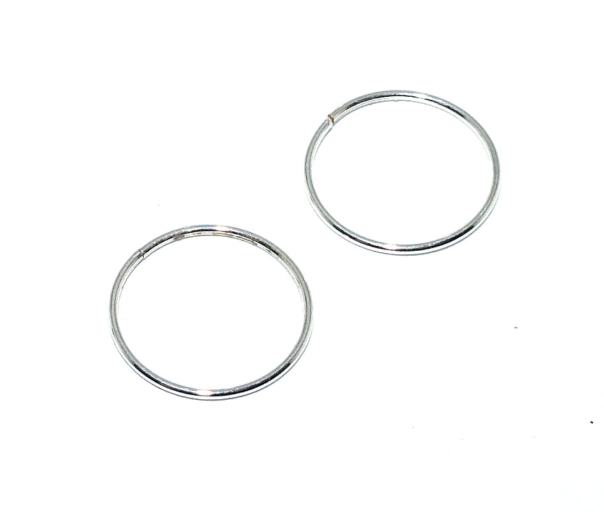 Pendientes De Aros De Plata Unisex Para Hombres Y Mujeres