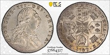 GREAT BRITAIN 6 Pence 1787 George III, Lustrous PCGS MS 63 UNC, Scarce Grade. K8