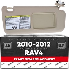 Visor Replacement, Right Passenger Side - Compatible 2010-2012 Beige Passenger