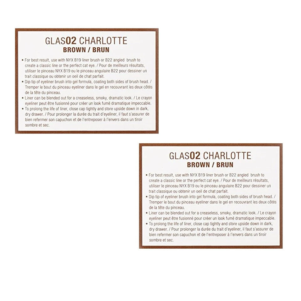 Pack of 2 NYX Cosmetics Gel Eyeliner and Smudger, GLAS02 Charlotte Brown - Image 3 of 4