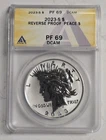 2023-S Reverse Proof Peace Silver Dollar ANACS PF69DCAM