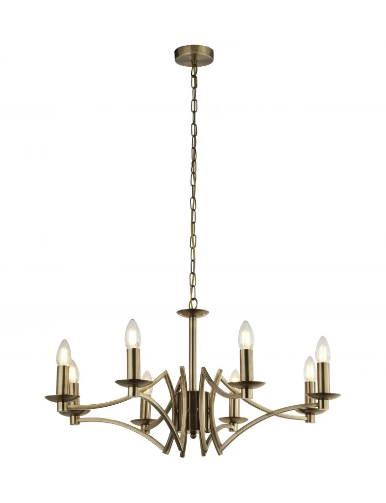 Ceiling Light Brass Ascot 8 Antique Searchlight 41312-8AB