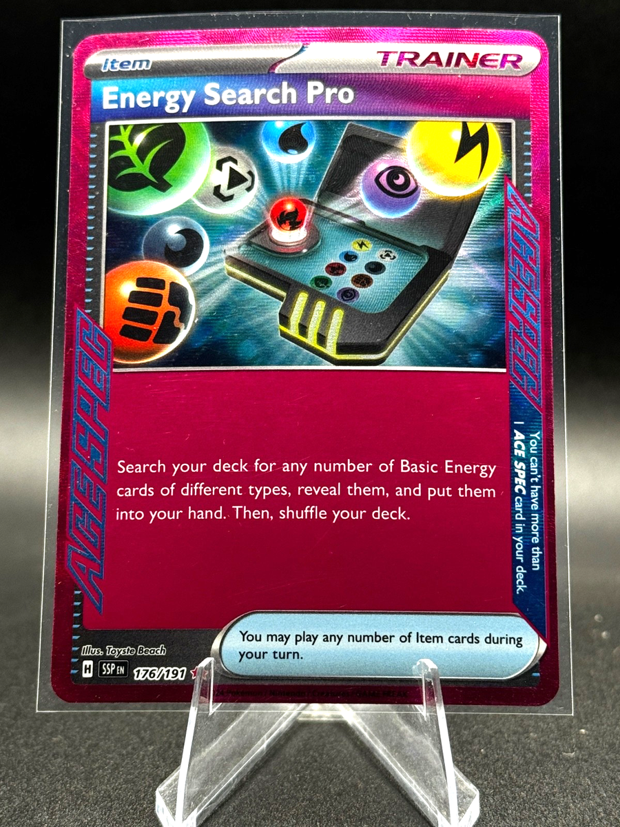 ポケモンカード　グッツ　SR acespec Energy Search Pro 176/191 Sv08: ACE SPEC Surging Sparks Holo