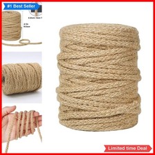 Jute Twine 100 Ft 5mm Braided Natural Rope Brown 16 Strand for Crafts Macrame