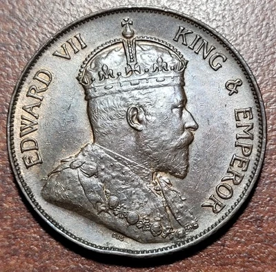HONG KONG 1902 One Penny Brown BU UNC Lustrous Edward VII Small Rim Bruise - Image 1 of 2